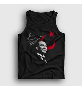 Presmono Unisex Siyah 29 Ekim Yaşasın Cumhuriyet Atatürk Atlet 501533tt