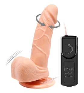 OdinsShop 15 cm Gerçekçi Titreşimli 360° Oynar Başlı Dildo Vibratör Penis