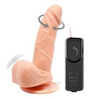OdinsShop 15 cm Gerçekçi Titreşimli 360° Oynar Başlı Dildo Vibratör Penis
