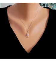 925 Ayar Gümüş Buzlu Aytaşı Taşlı Sonsuzluk Model Kolye