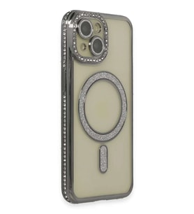 iPhone 13 Kılıf Joke Simli Magneticsafe Kılıf - Gri
