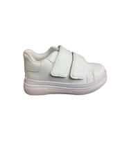 1087 Kız Çocuk BeyazSiyah Cırtlı Sneaker Günlük Spor Ayakkabı