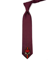 Bordo Düz Kaplan Arma Baskılı Kravat KK11697