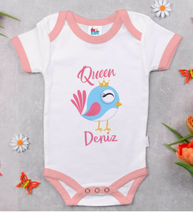 BK Kids Kişiye Özel Pembe Bebek Body Zıbın - Model 126