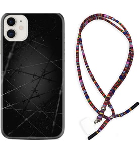 Apple iPhone 11 12 13 Mini Kılıf Boyun Asklı Rasta Silikon Dikenli Tel 1779