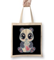 Cute Panda Boba Bubble Tea Panda Bear Boba Drink Bez Çanta Uzun Saplı