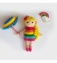 Rainbow Bebek Amigurumi Organik Oyuncak
