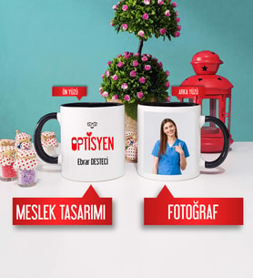 Optisyen Kupa Bardak Siyah Fotoğraflı