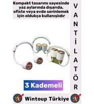 #Vantilatör Kompakt Sessiz Hafif Kablosuz Taşınabilir Usb Şarjlı 3 Kademeli El Boyun Fanı Vantilatör