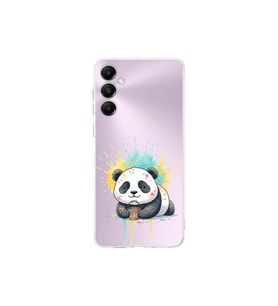 Samsung Galaxy A05S ile Uyumlu Splash Panda Tasarımlı Şeffaf Silikon Kılıf