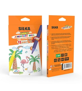 SİLKA KL2.TJ12  SHINY JUMBO ÜÇGEN KURU BOYA KALEMİ 12'Lİ