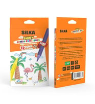 SİLKA KL2.TJ12  SHINY JUMBO ÜÇGEN KURU BOYA KALEMİ 12'Lİ
