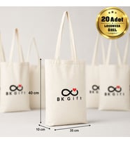 Logonuza Özel 20 Adet Ham Bez Çanta Alt Körüklü 35x40x10 cm – Promosyon Logo Baskılı Ham Bez Çanta
