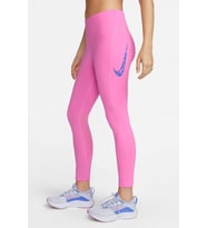 Nike Dri Fit Fast Mid Rise 7/8 Leggings Tight Kadın 3 Cepli Spor Tayt Pembe