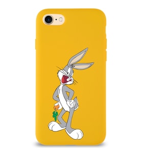Apple iPhone SE 2022  Lansman Kılıf Bugs Bunny Tasarımlı Altı Kapalı İçi Kadife Kaplı  Kapak (Şeffaf)