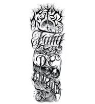 Caş Dekorasyon Geçici Yazı Detaylı Dövme Tattoo