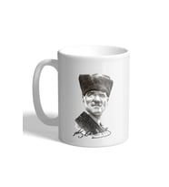 KİŞİYE ÖZEL MUSTAFA KEMAL ATATÜRK TASARIM BASKILI KUPA BARDAK 06