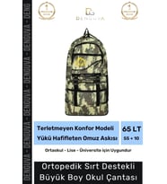 Büyük Boy Ortopedik & Terletmeyen Konfor Modeli Çok Gözlü Bölmeli Lise Ortaokul Okul Sırt Çantası