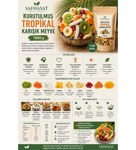 Safhasat Kurutulmuş Tropikal Karışık Meyve 1000 g