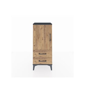 Arges Komodin 2 Raflı 2 Çekmeceli Tek Kapaklı 44x30x106 Antrasit-Çam