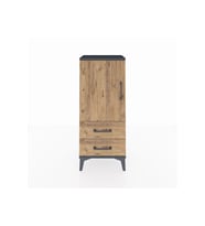 Arges Komodin 2 Raflı 2 Çekmeceli Tek Kapaklı 44x30x106 Antrasit-Çam