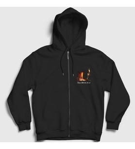 Presmono Unisex Siyah Petrol Film There Will Be Blood Fermuarlı Kapüşonlu Sweatshirt 255328tt