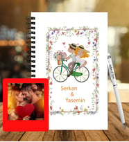 Sevgililer Gününe Özel Ahşap Defter Kalem &  Instagram Çerçeve Hediye Seti 6