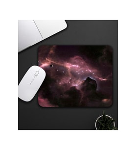 Pembe Ve Siyah Renk Galaksi Temalı Mouse Pad 23x19cm Fare Altlığı Kaydırmaz Taban De595