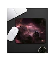Pembe Ve Siyah Renk Galaksi Temalı Mouse Pad 23x19cm Fare Altlığı Kaydırmaz Taban De595