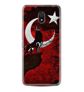 Xiaomi Redmi 8A 8 Pro 9C 9T 10C 11T Pro Kılıf Desenli Silikon Wolf and Moon 2 1381