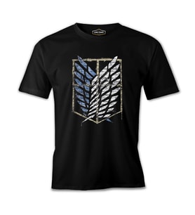 Attack on Titan - Logo Paint Siyah Erkek Tshirt