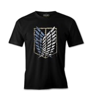 Attack on Titan - Logo Paint Siyah Erkek Tshirt