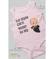 İlk dişim çıktı hedef 32 diş Sıfır Kollu Bebek Body
