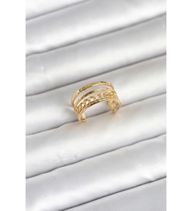 316L Çelik Gold Renk Zincirli Vintage Model Kadın Yüzük