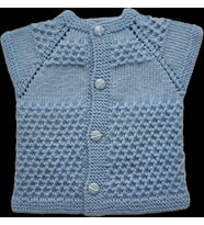Organic Unisex El Örgüsü Kolsuz Bebek Hırkası