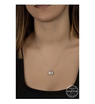 Ucarticaret S-warovski Crystal Taşlı Kare Gümüş Kadın Kolye