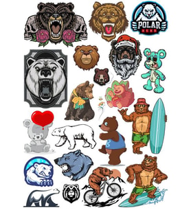 Ayı Sticker Set 5 18 Parça Telefon, Tablet, Defter, Laptop Sticker