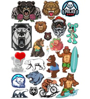 Ayı Sticker Set 5 18 Parça Telefon, Tablet, Defter, Laptop Sticker