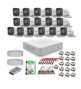 Hikvision 2mp 16 kameralı Dış ortam AHD HD-TVI Full Kamera Seti 4TB Disk