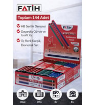 Fatih Mercanlı 12010 HB Kurşun Kalem Silgisiz 144 Adet Karışık Renk