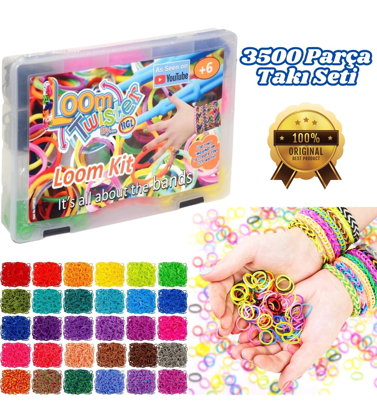 Orijinal Loom Twister 3500 Parça Seti - Takı Seti - Toka, Bilezik