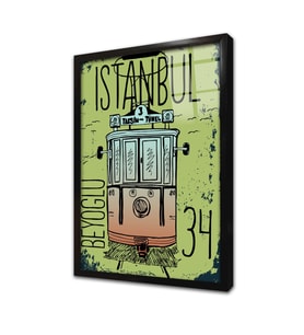 Tramvay Çerçeveli Cam Tablo