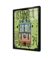 Tramvay Çerçeveli Cam Tablo