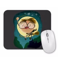 Harry Potter Magical Wizard Nerd Boy with Castle Mouse Pad