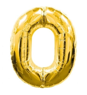 0 Rakamlı Folyo Balon Gold Renk  40 İnç