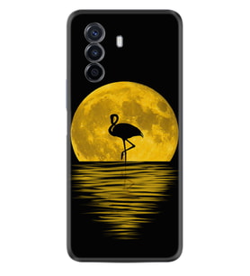 Huawei Nova Y70 Y90 Nova 9 SE  Kılıf Desemli Silikon Ay ve Flamingo 1775