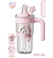 DILLER 860 ML Pipetli & Rahat İçim Çift Kullanım Tritan Su matarası Suluk -FFD860ML3RENK