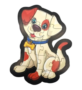Farbu Oyuncak Ahşap Köpek Puzzle 16 Parça Arka Yüzü Hikayeli Yapboz