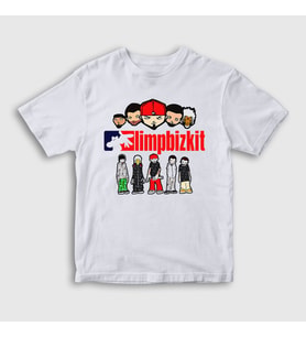 Presmono Unisex Çocuk Beyaz Logo Limp Bizkit T-Shirt 554591tt