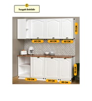 200 CM %100 MDF Greena White Köşe Modülü